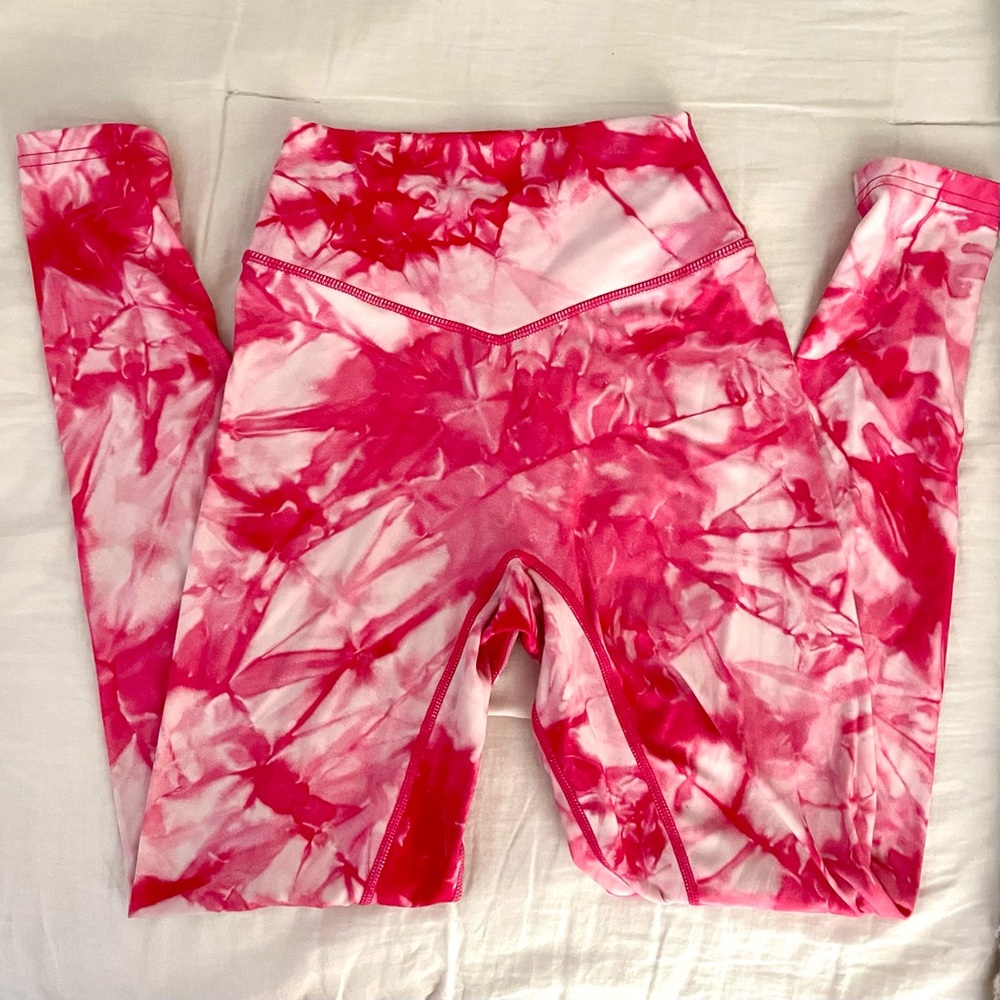 Balance athletica / vitality OG pant white hibiscus pink tie dye leggings size S